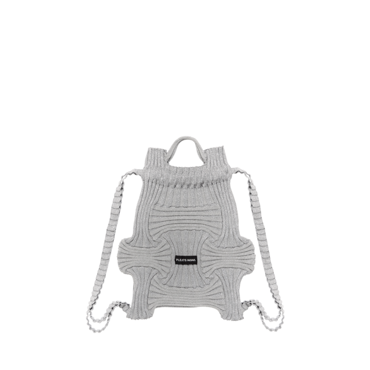 Bow Backpack - Glitter Silver