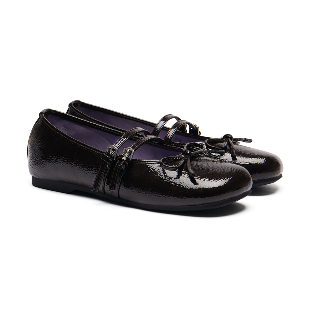 SQUARE TOE TWO STRAP MARYJANES(ENAMEL)