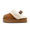 [23FW] Brown Platform Banding Fur Slippers