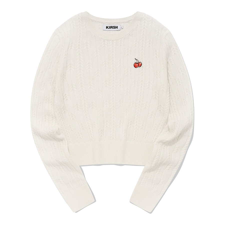 SMALL CHERRY CABLE CROP KNIT