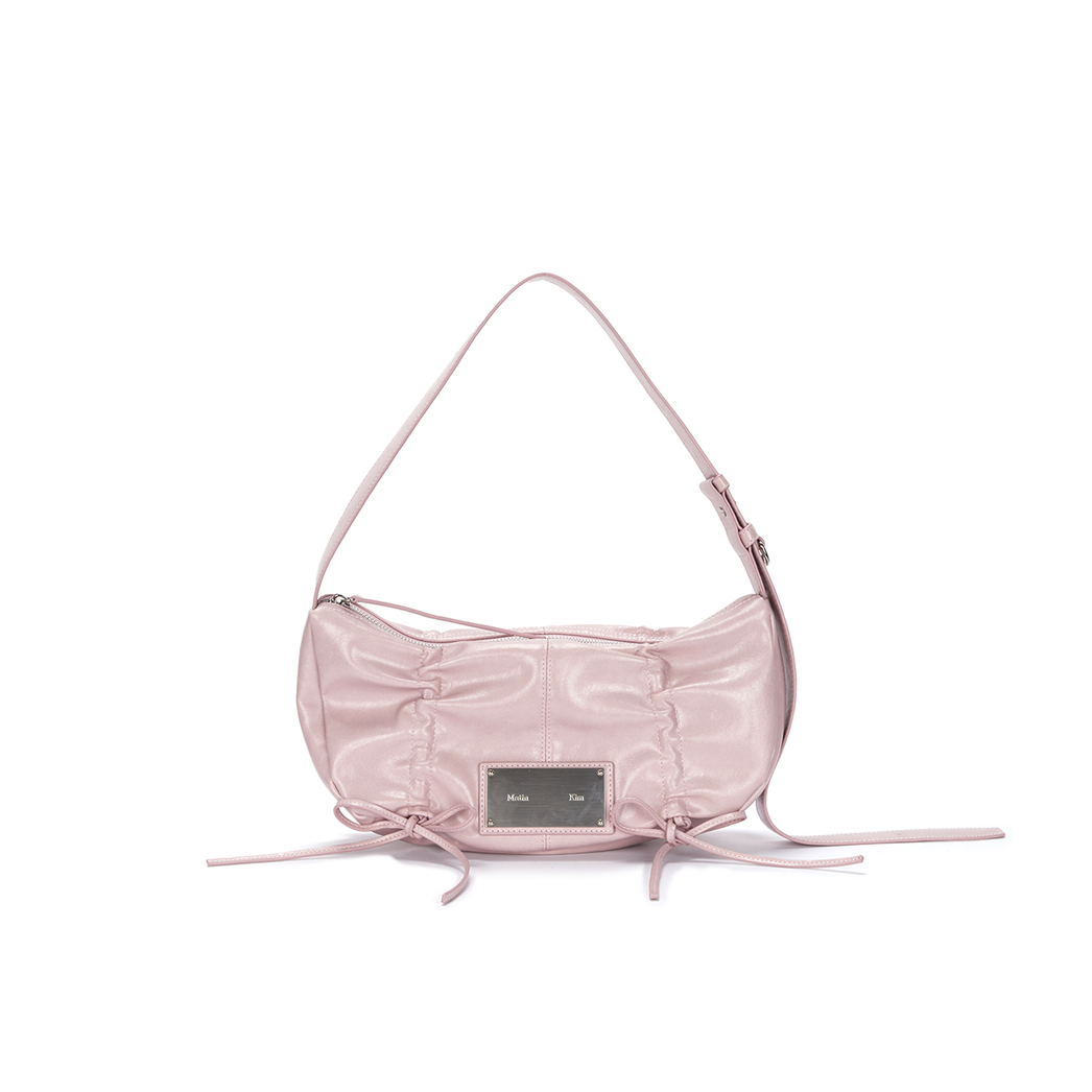 HALF SHIRRING RIBBON ROUND BAG