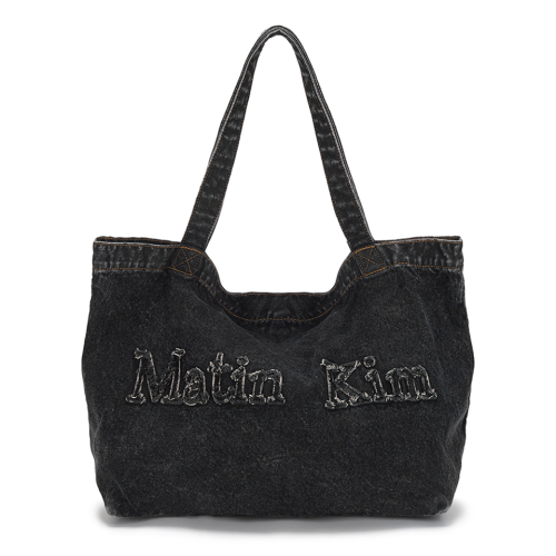 LOGO WASHED DENIM TOTE BAG