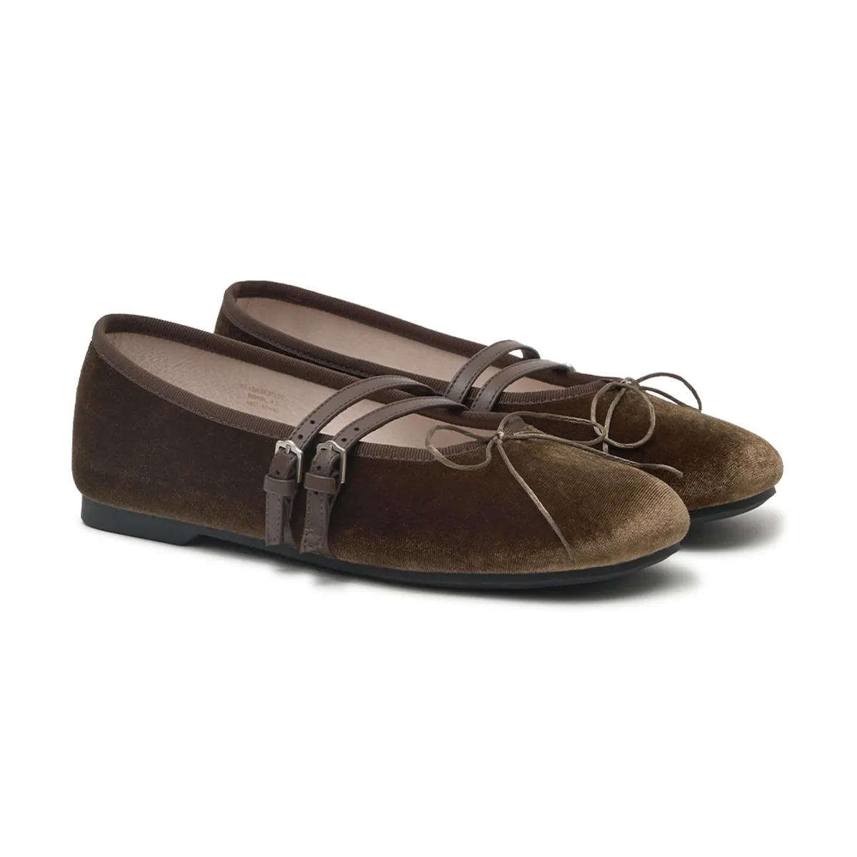 SQUARE TOE TWO STRAP MARYJANES (VELVET)