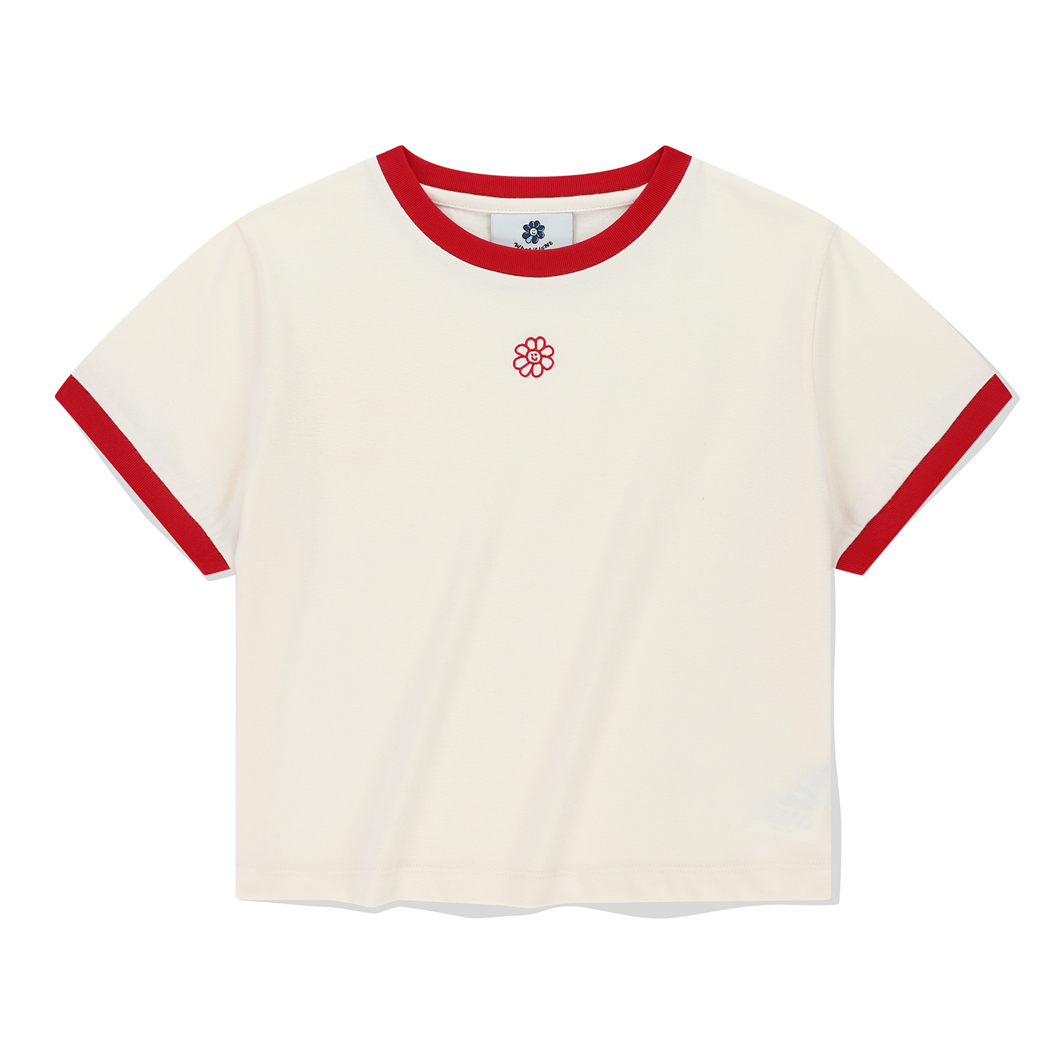 WOMEN'S FLORY LOGO CROP RINGER SHORT-SLEEVE T-SHIRT
