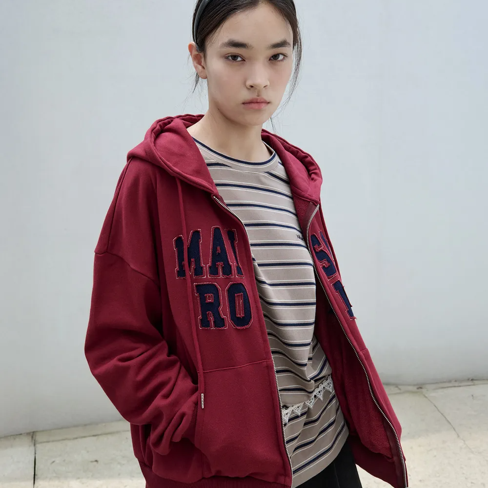 MAISON DE ROLA EMBROIDERY HOOD ZIP-UP