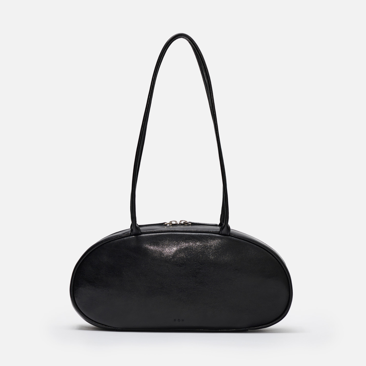 Pebble Medium Shoulder Bag Wrinkled - Black