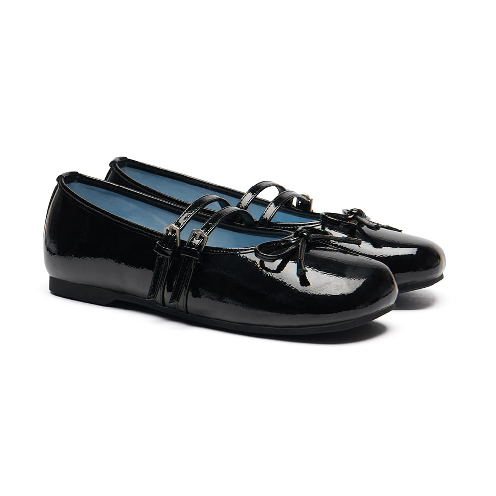 SQUARE TOE TWO STRAP MARYJANES(ENAMEL)