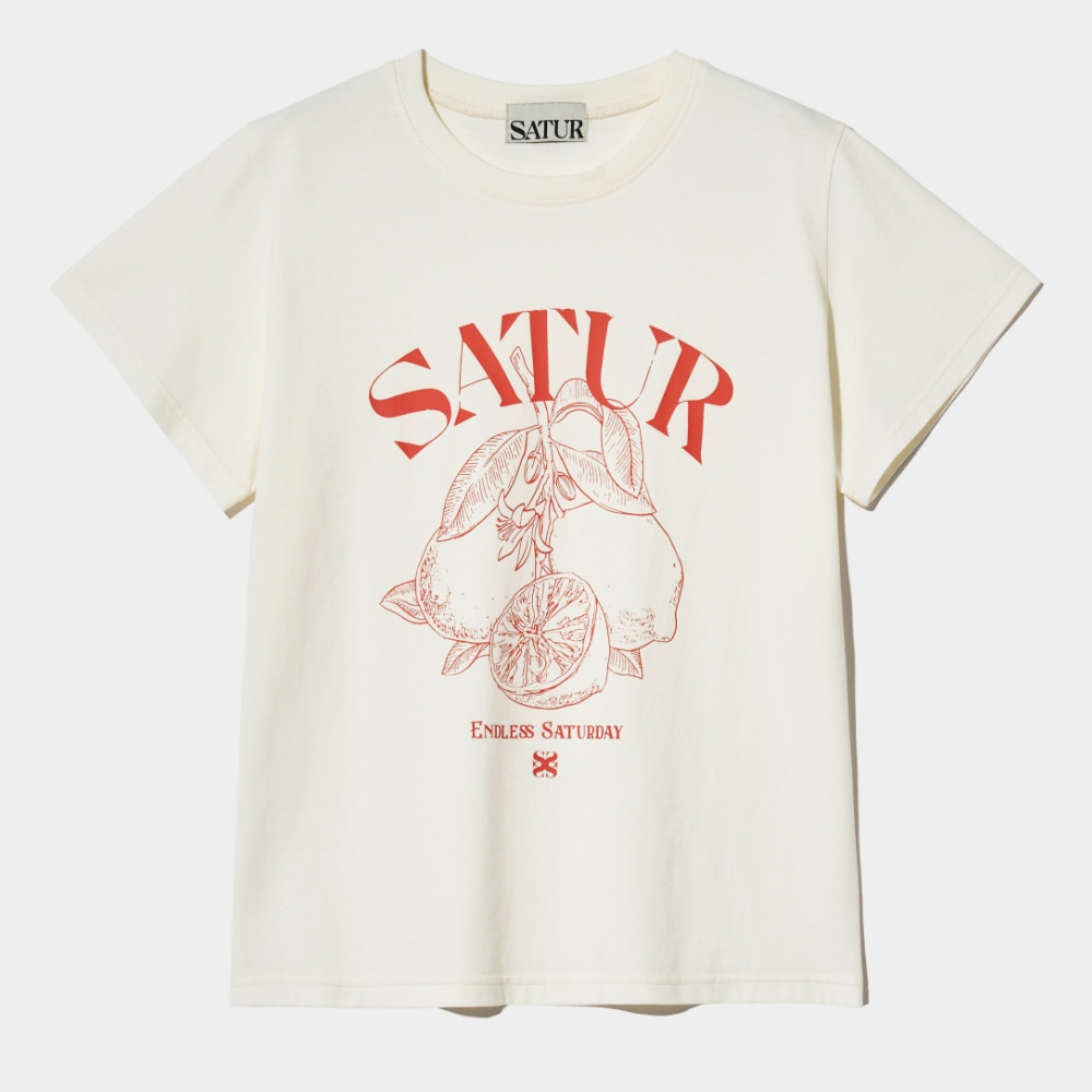 (W) Capri Citron Drawing Summer Graphic T-Shirt