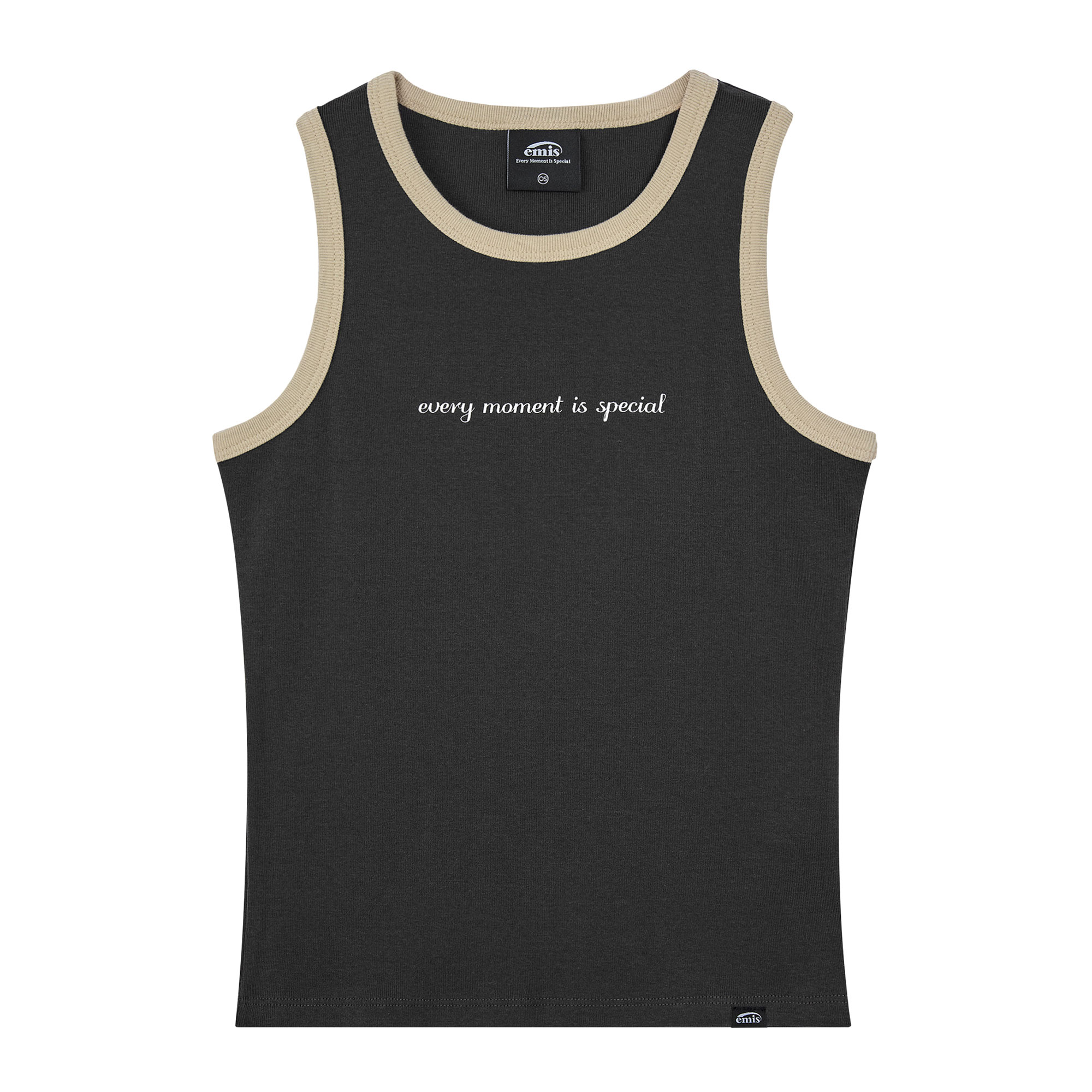 (WOMEN) RIBBED RINGER SLEEVELESS TANK TOP