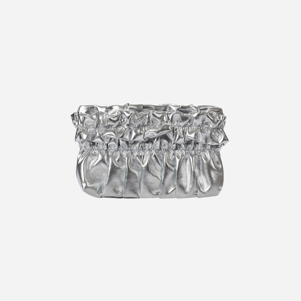 Tate Ruched Bag Mini - Silver