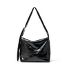 EMBOSSED LOGO LEATHER SHOULDER BAG