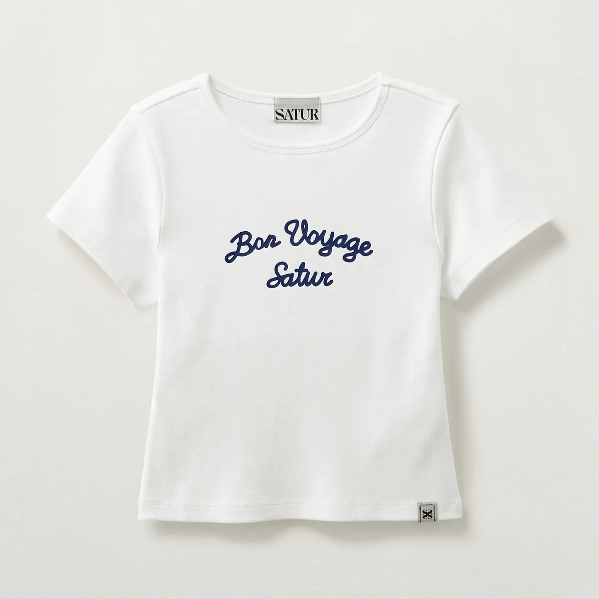 (W) Bon Voyage Slim Fit Crop T-Shirt