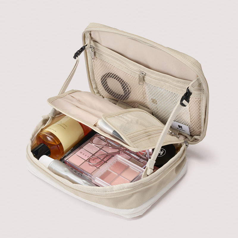 [Branden] Expandable beauty pouch for travel 旅行用大容量擴充套件型美容袋