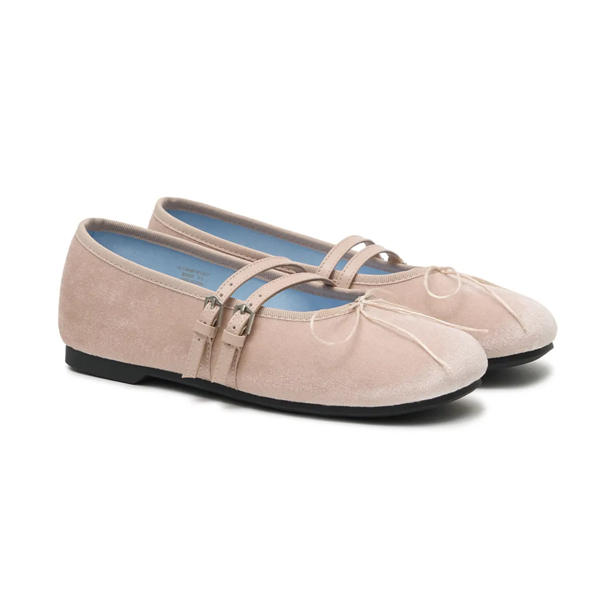 SQUARE TOE TWO STRAP MARYJANES (VELVET)
