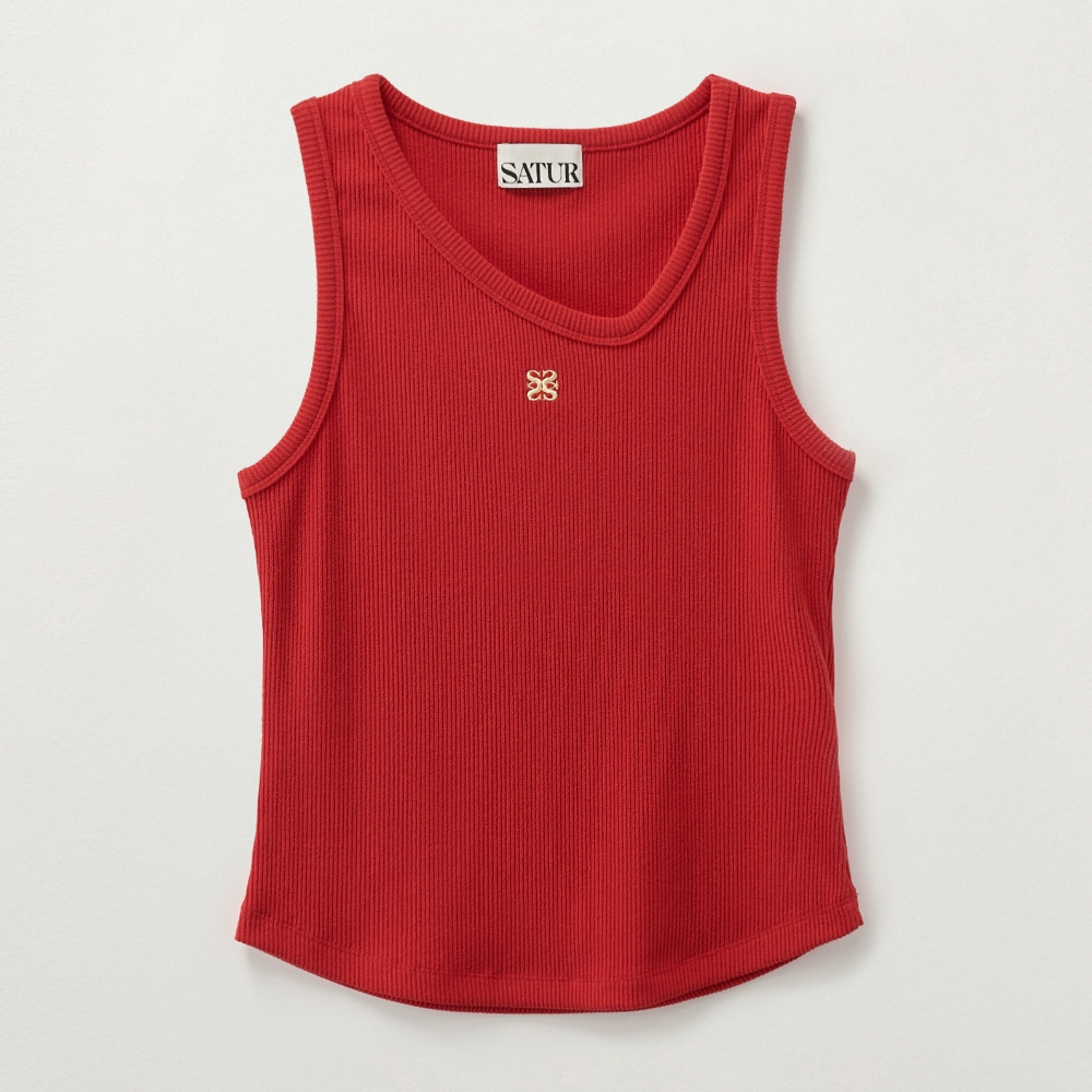 (W) Unbalance Neck Line Layered Sleeveless Top