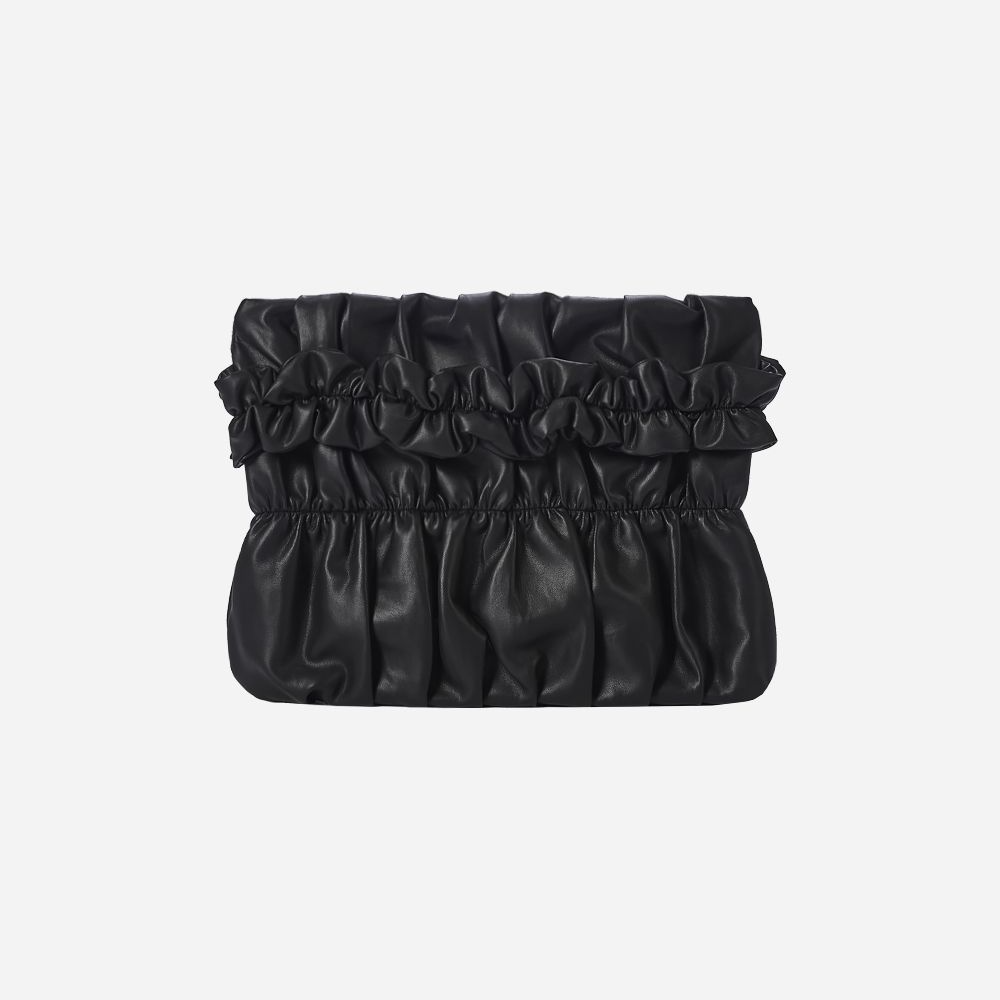 Tate Ruched Bag Small - Black