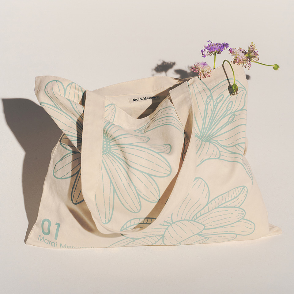 CANVAS BAG TRIPLE FLOWER
