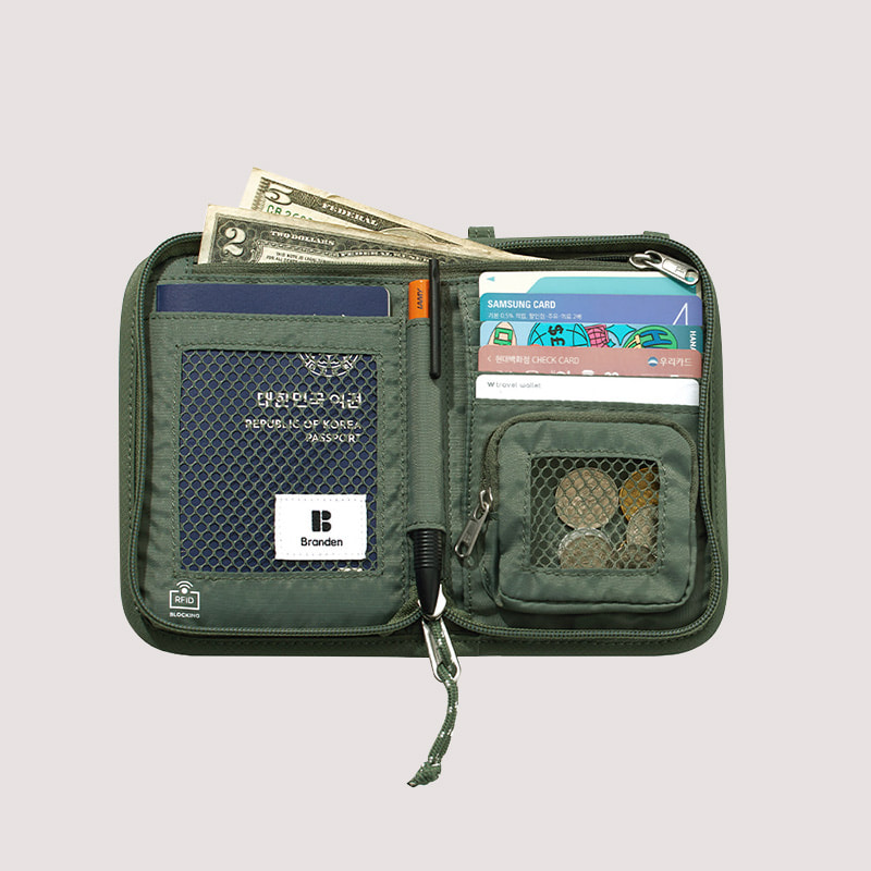 [Branden] Safe Cross Passport Wallet Bag