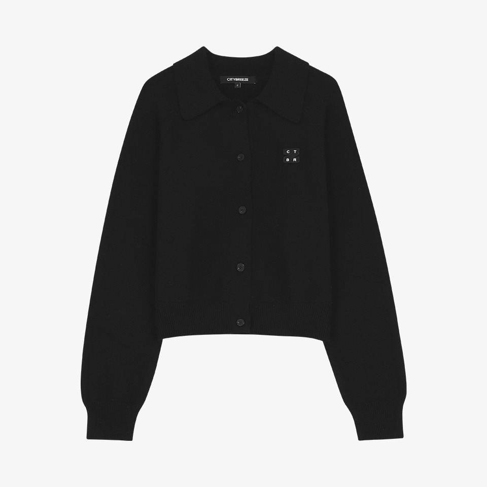 ESSENTIAL LOGO PATCH COLLAR CARDIGAN