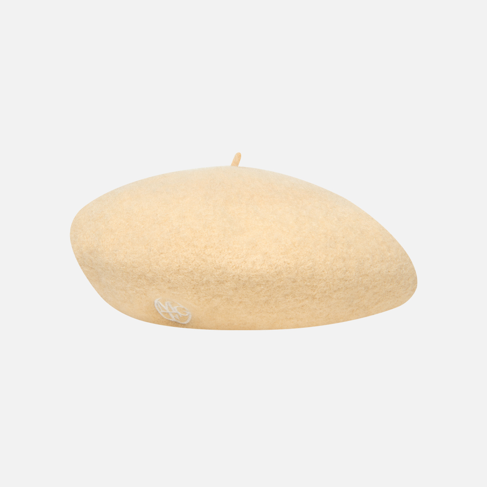 CIRCLE LOGO EMBROIDERY WOOL BERET