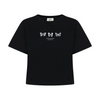Triple Butterfly Embroidery Short Sleeve T-Shirt