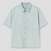 [8 seconds x Pokemon] Pikachu Embroidered Short Sleeve Denim Shirt