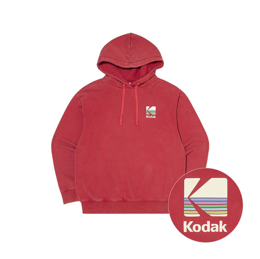 RAINBOW SEMI-OVERFIT SNOW WASHED FLEECE HOODIE
