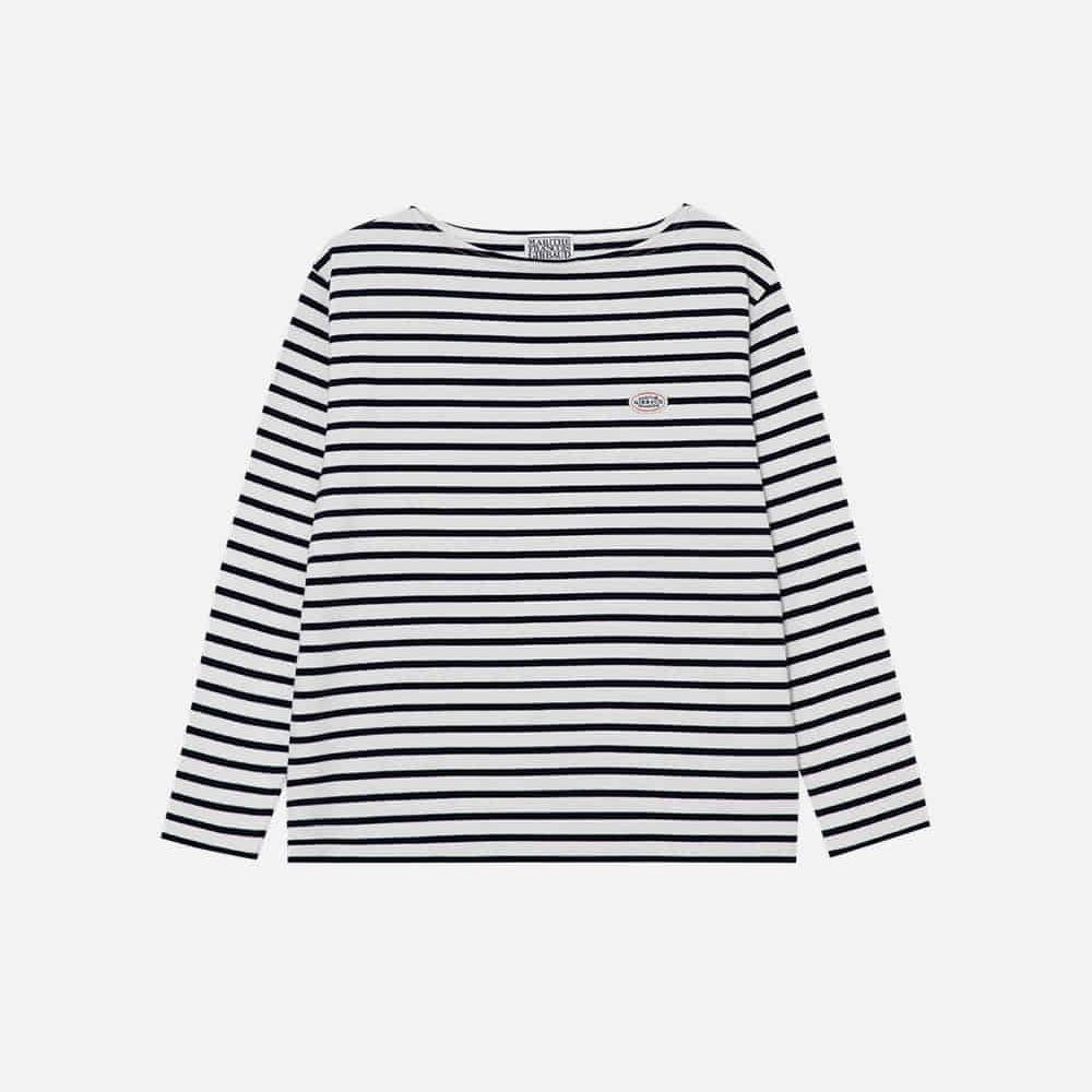 BORDER STRIPE LONG SLEEVE - IVORY
