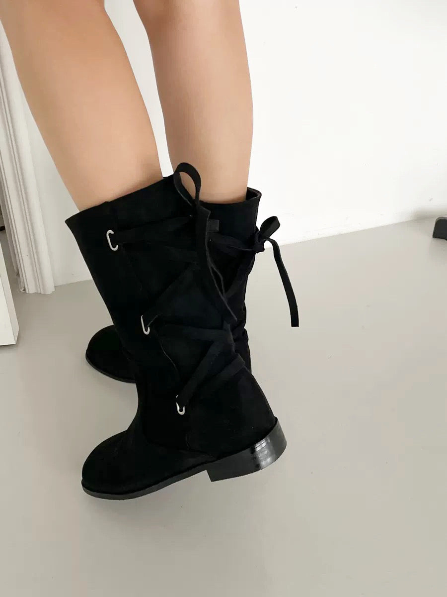 🇰🇷The Jane Ribbon Suede Boots