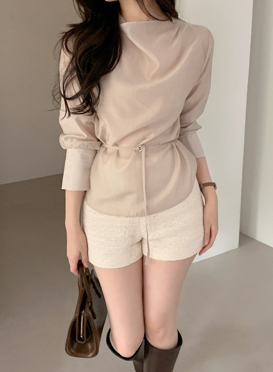 [PB MADE] Youer Sheer Belt Blouse