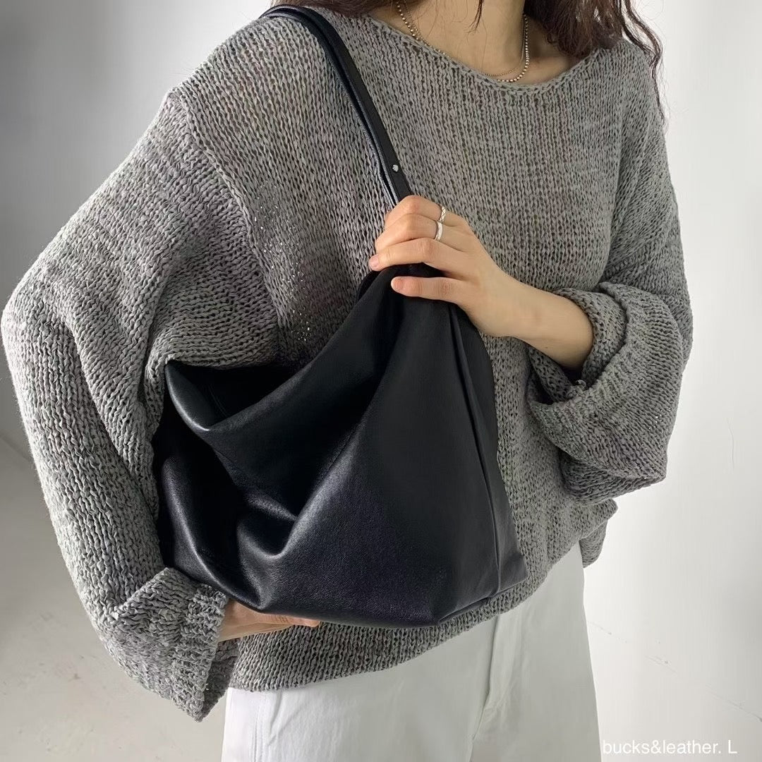 ♥︎bucks&leather♥︎人氣款真皮磁吸托特手袋(XL）