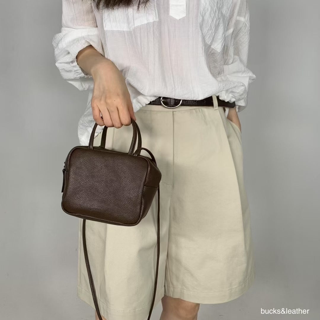 ♥︎bucks&leather♥︎25FW 真皮方形簡約保齡球包（Mini）