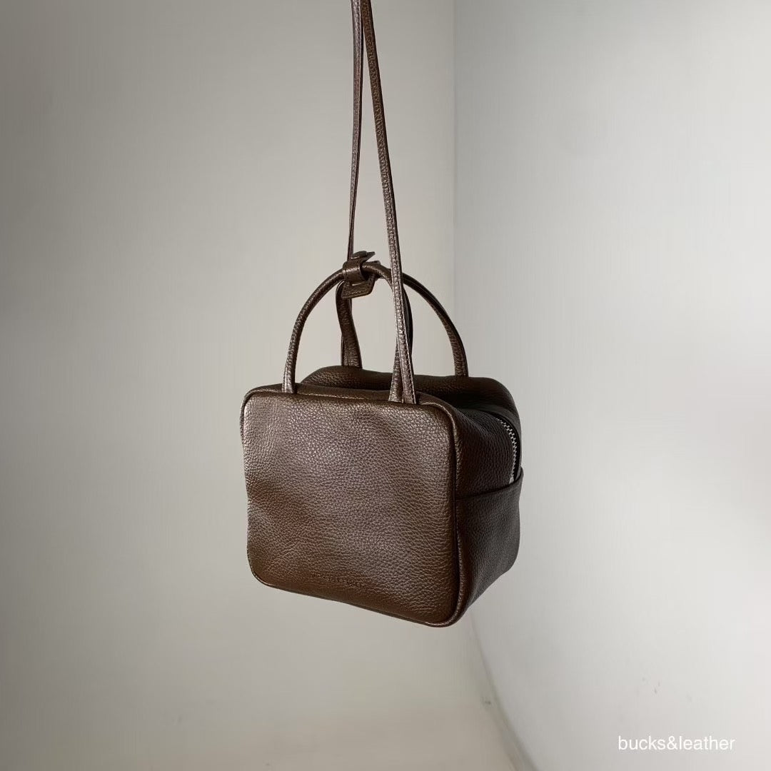 ♥︎bucks&leather♥︎25FW 真皮方形簡約保齡球包（Mini）