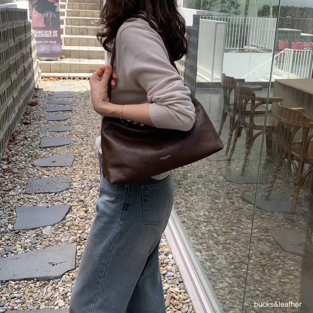 ♥︎bucks&leather♥︎25FW 真皮單肩磁吸枕頭包