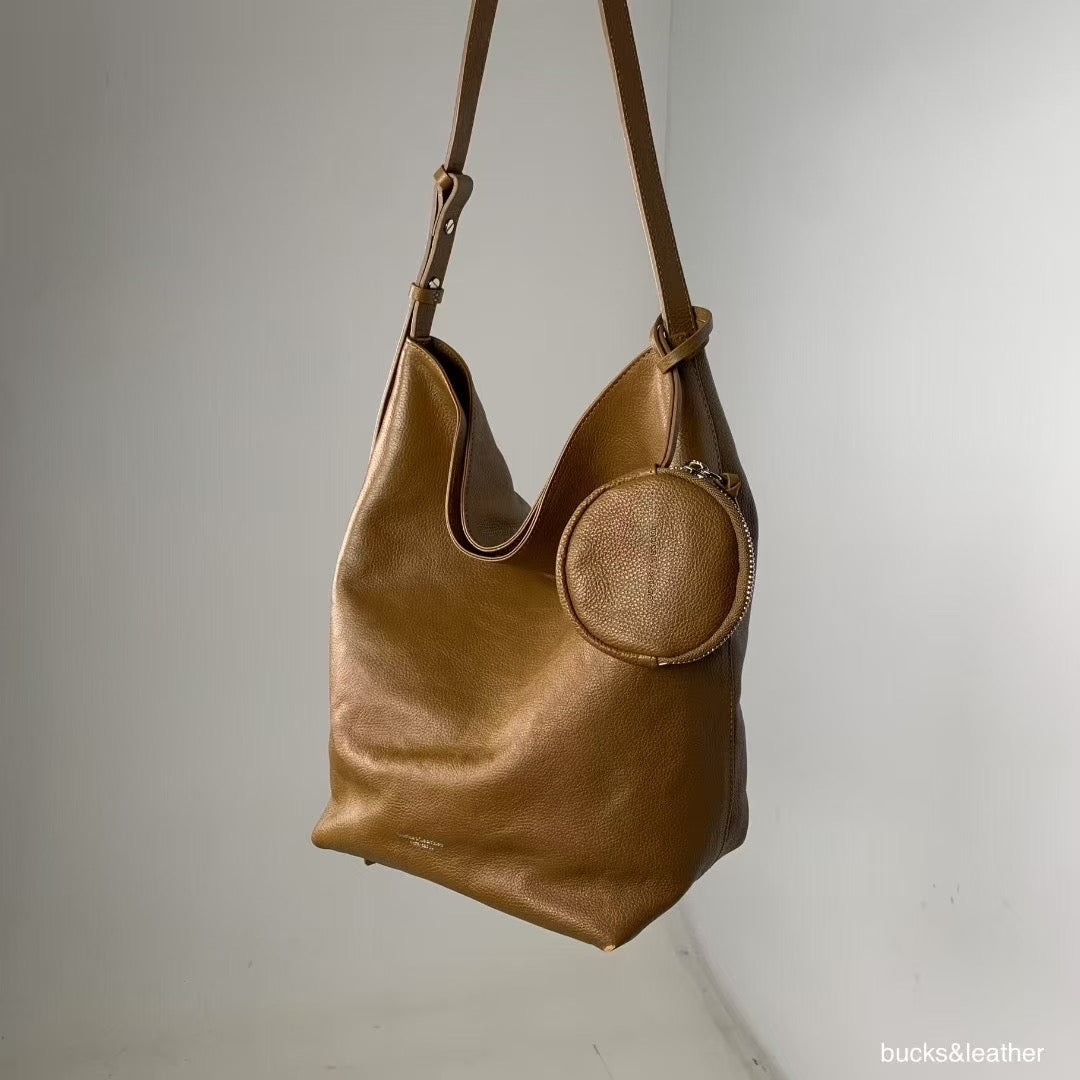 ♥︎bucks&leather♥︎25FW 真皮磁吸方形水桶包