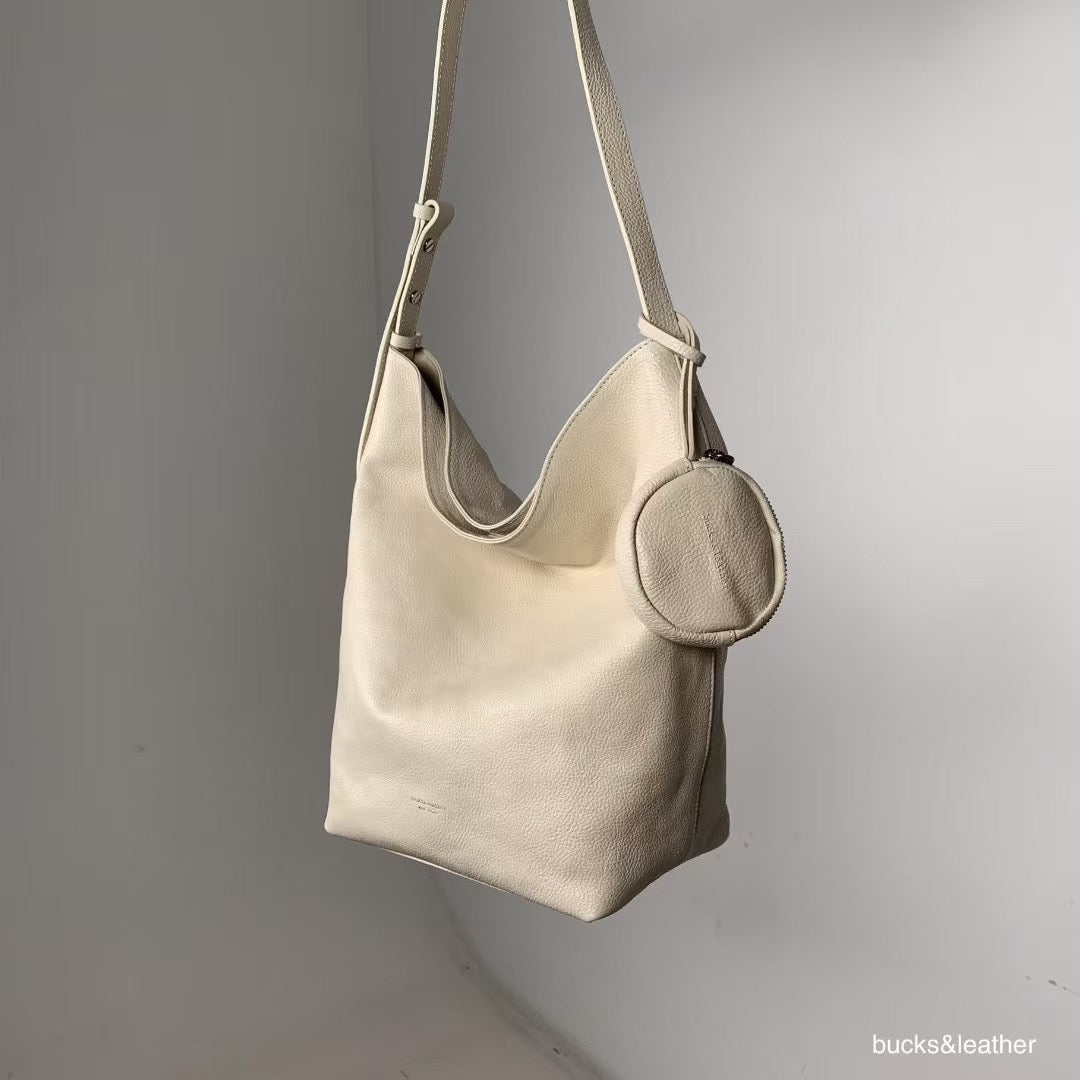 ♥︎bucks&leather♥︎25FW 真皮磁吸方形水桶包