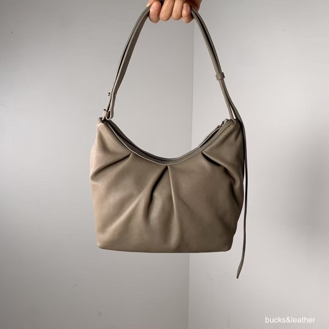 ♥︎bucks&leather♥︎25FW 真皮單肩斜揹泡泡包