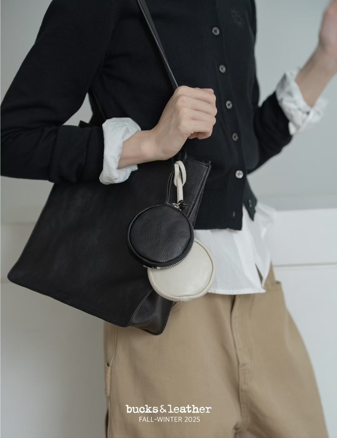 ♥︎bucks&leather♥︎25FW 真皮方形托特包（L Size)