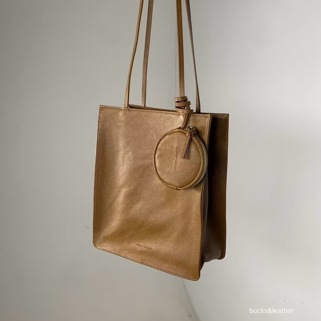 ♥︎bucks&leather♥︎25FW 真皮方形托特包（L Size)