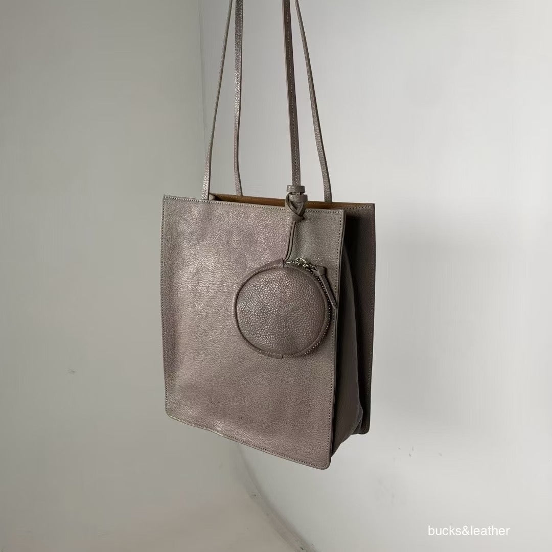 ♥︎bucks&leather♥︎25FW 真皮方形托特包（L Size)
