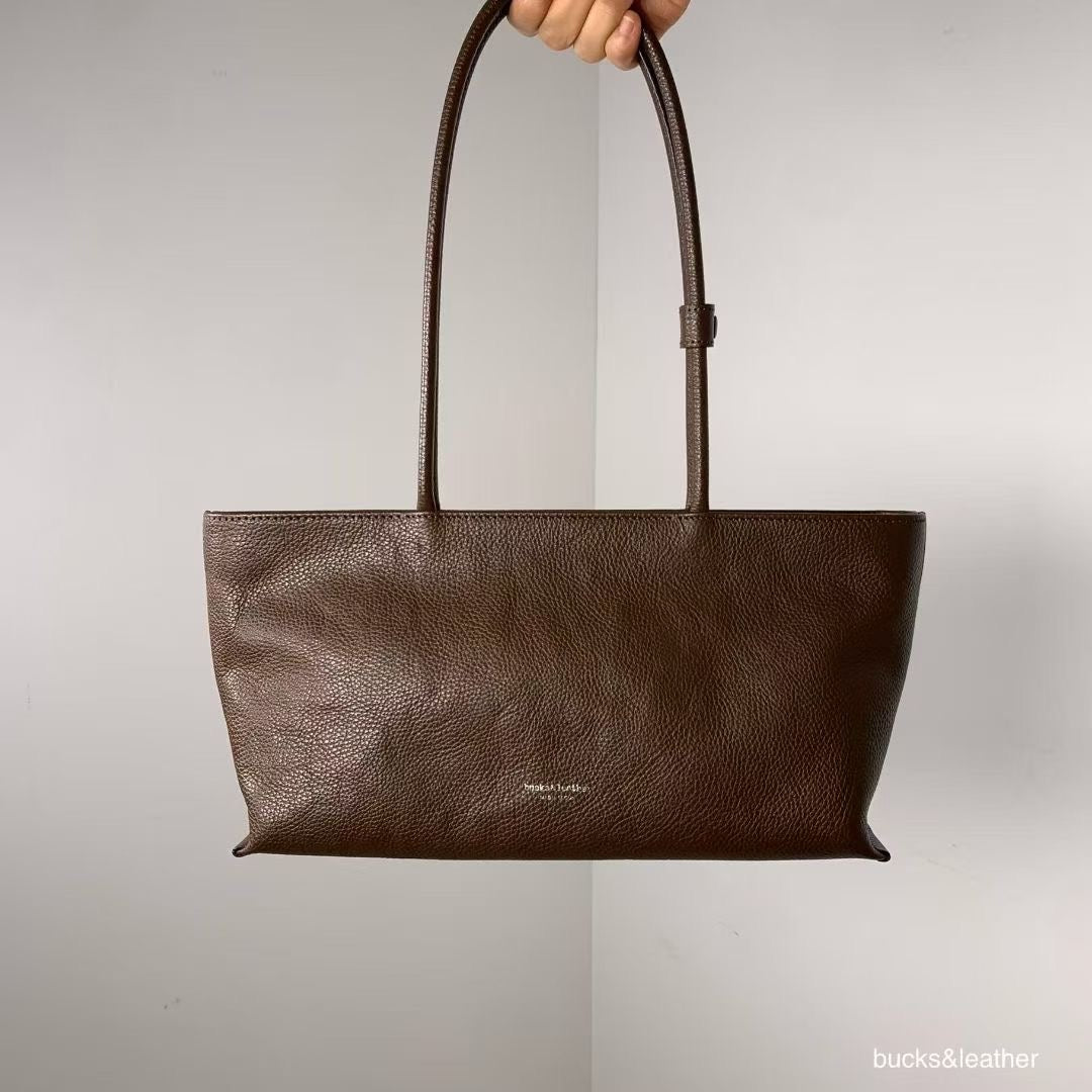 ♥︎bucks&leather♥︎25FW 真皮拉鍊腋下方形托特包
