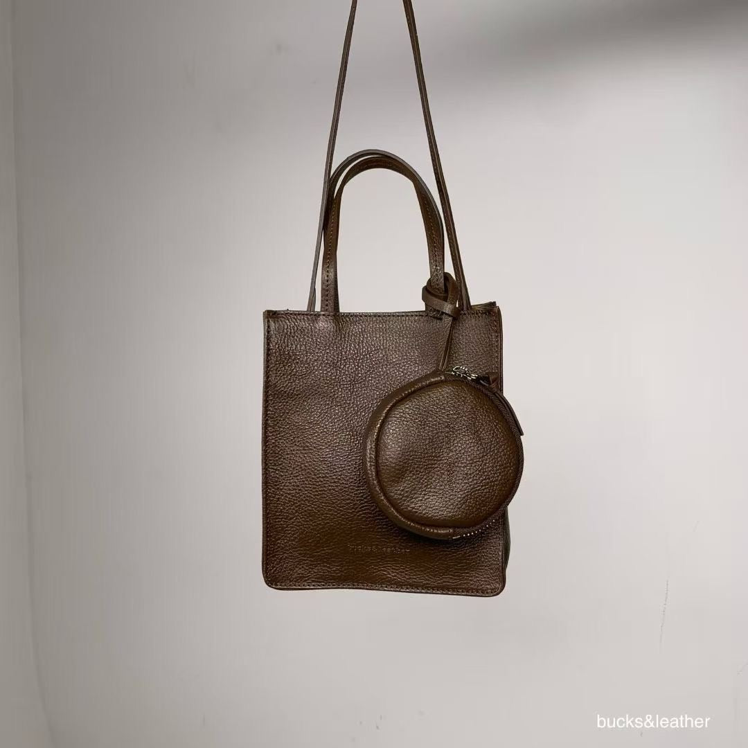 ♥︎bucks&leather♥︎25FW 真皮方形托特包（Mini）