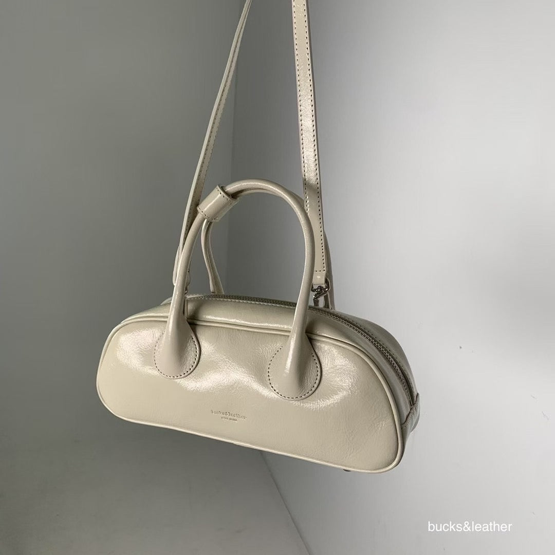 ♥︎bucks&leather♥︎人氣款真皮法棒包款手袋(S) (附長揹帶）