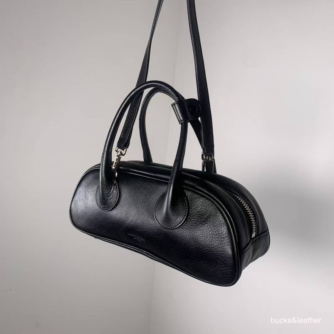 ♥︎bucks&leather♥︎人氣款真皮法棒包款手袋(S) (附長揹帶）