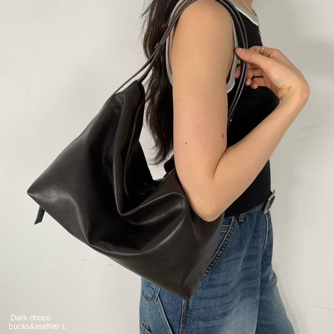 ♥︎bucks&leather♥︎人氣款真皮磁吸托特手袋(XL）