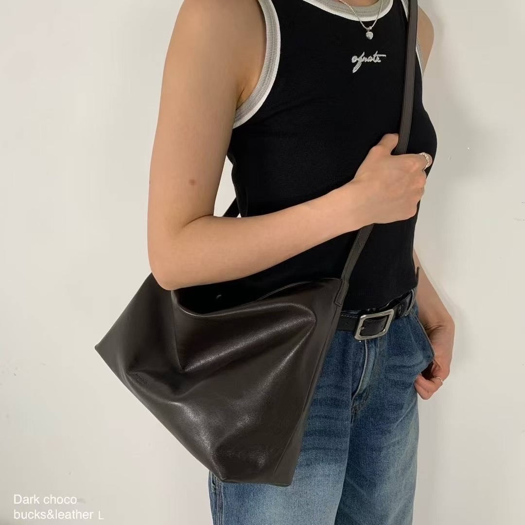 ♥︎bucks&leather♥︎人氣款真皮磁吸托特手袋(XL）