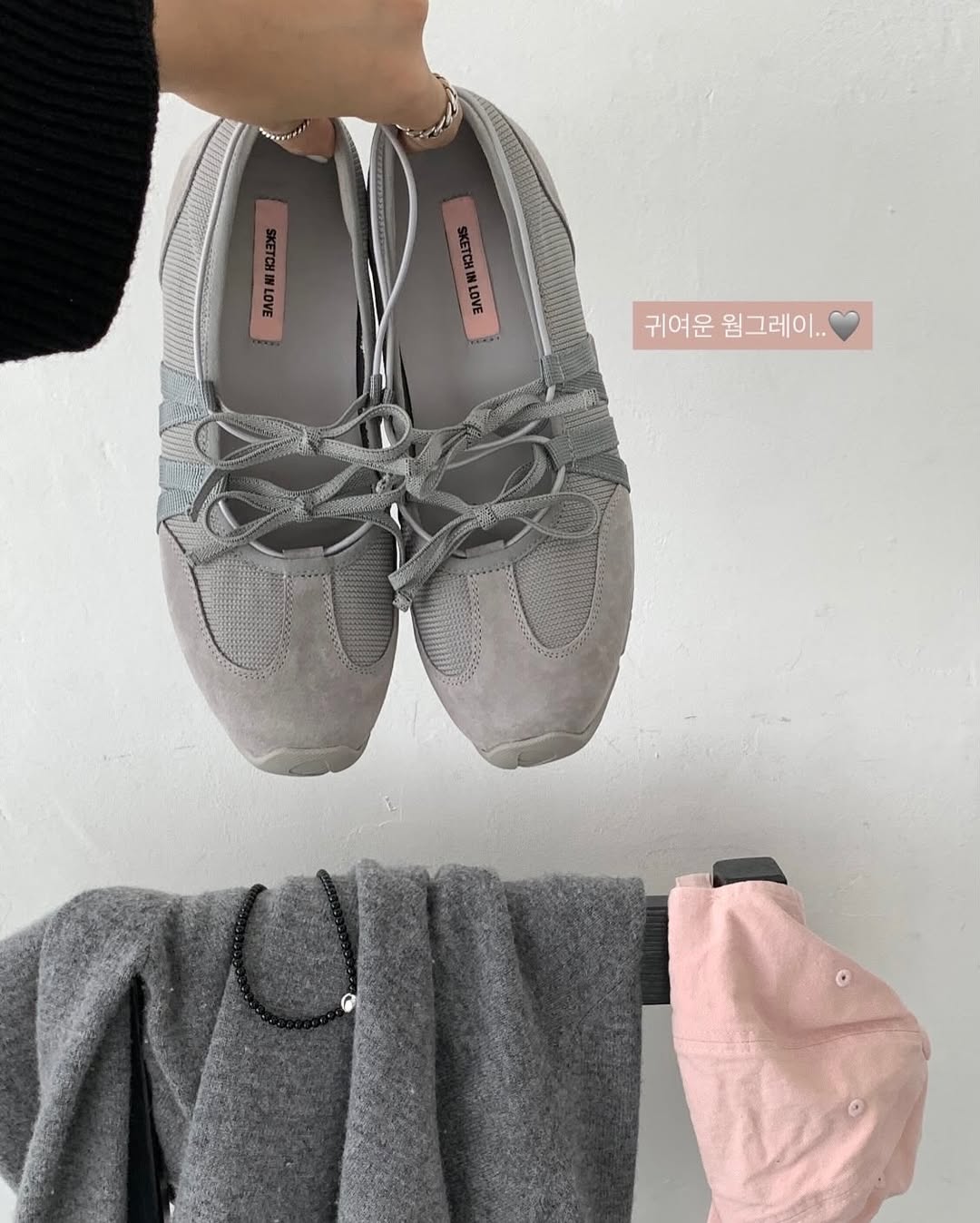 🇰🇷Sketch in love - Ribbon Mood Sneakers