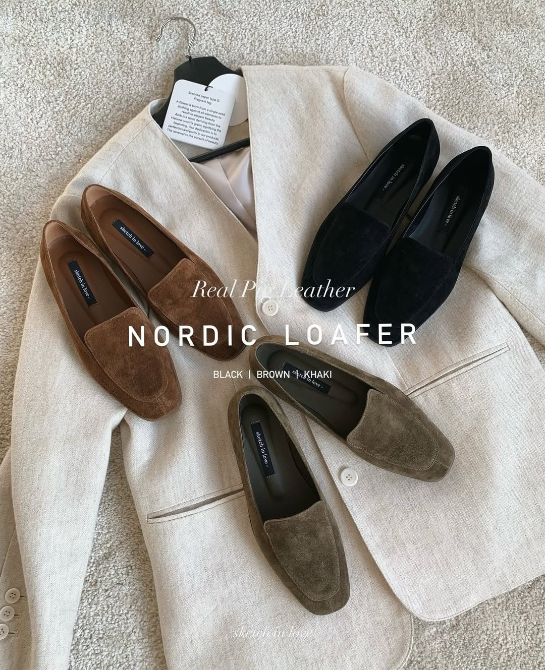 🇰🇷Sketch in love - Classic Suede Loafers