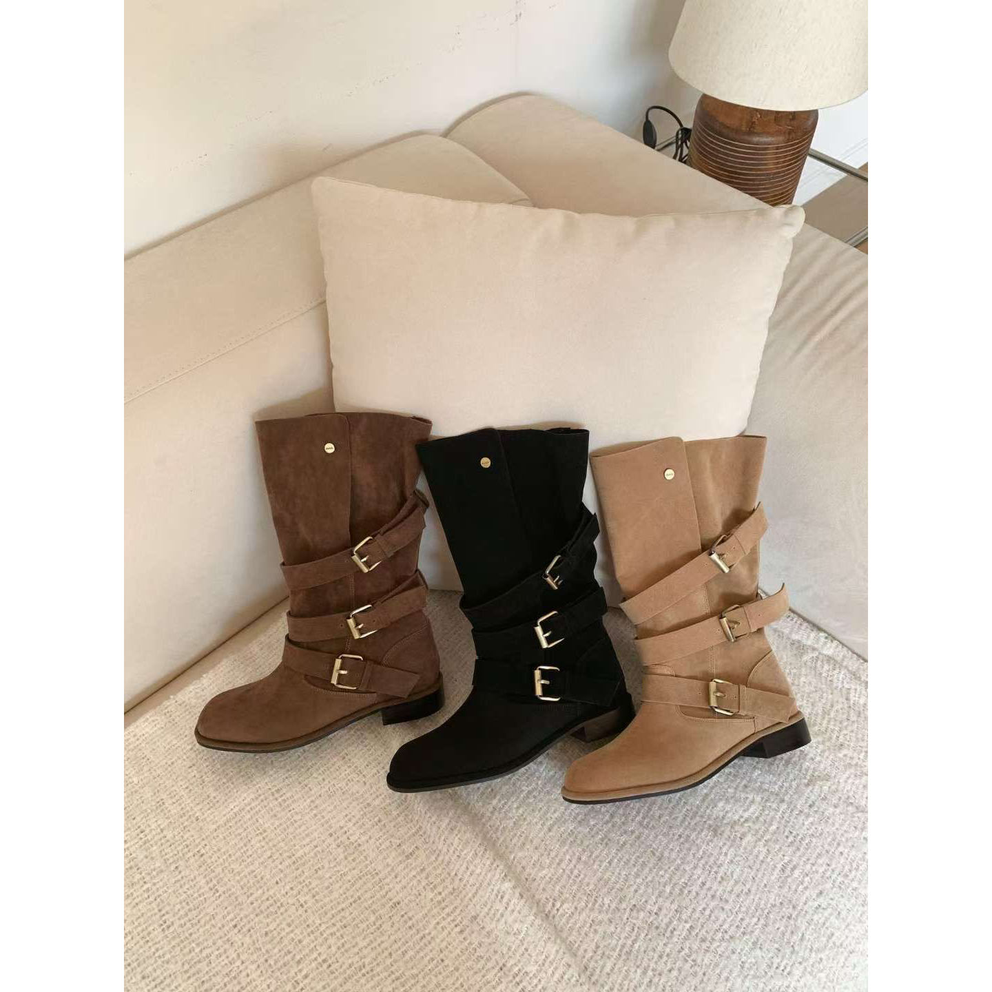 🇰🇷Sketch in love - Vintage 2 Way Belted Suede boots