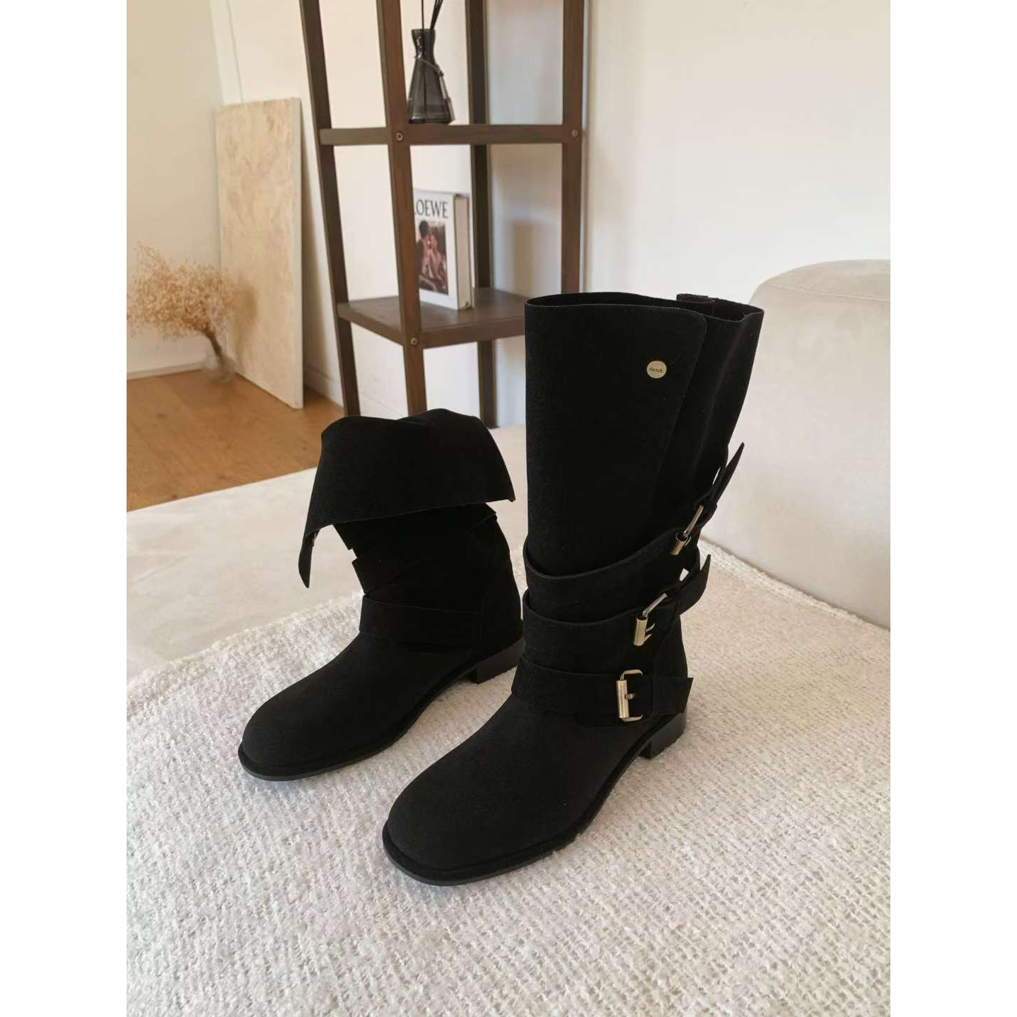 🇰🇷Sketch in love - Vintage 2 Way Belted Suede boots